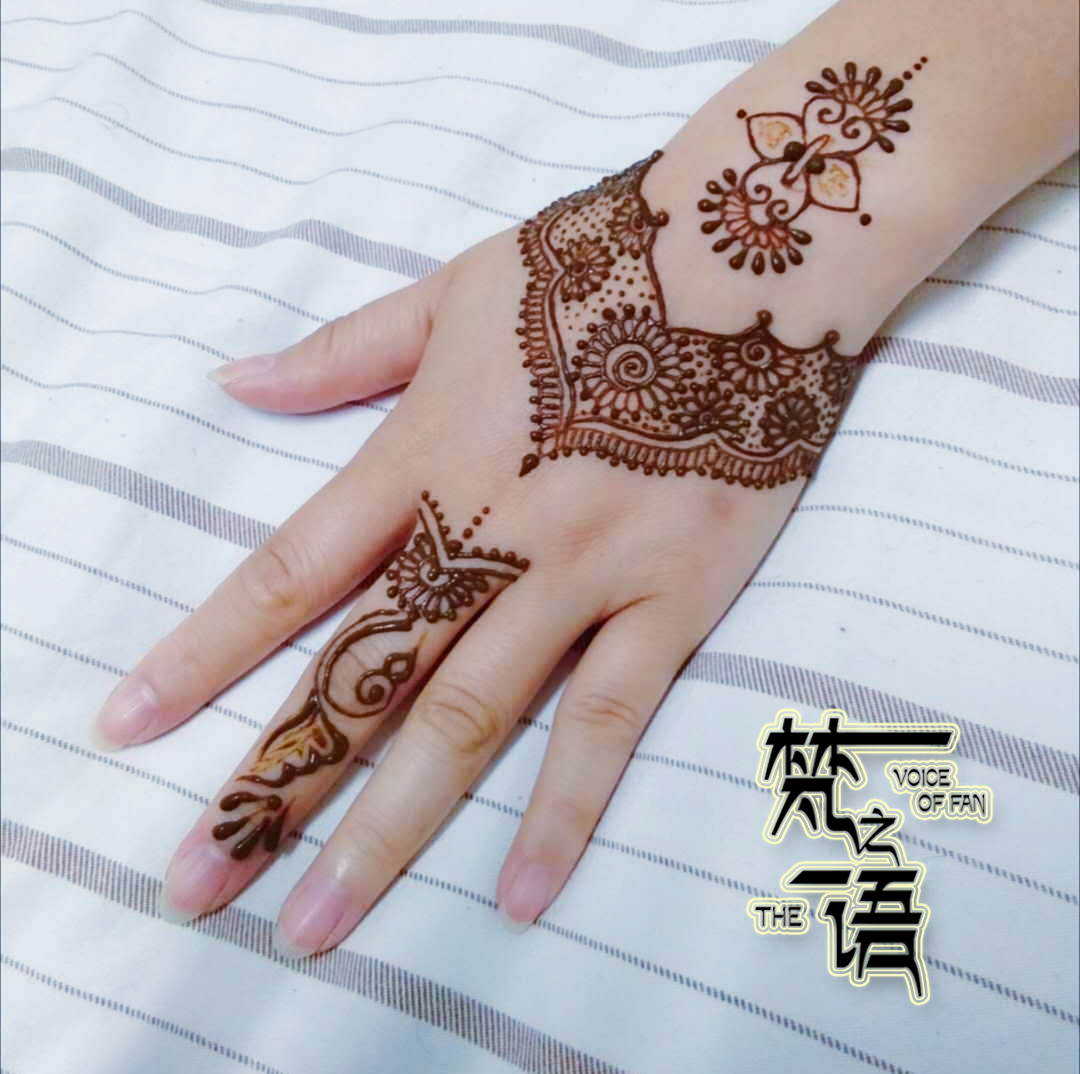 印度Henna tattoo海娜膏手绘纹身膏尼泊尔刺青纹绣持久整盒套餐