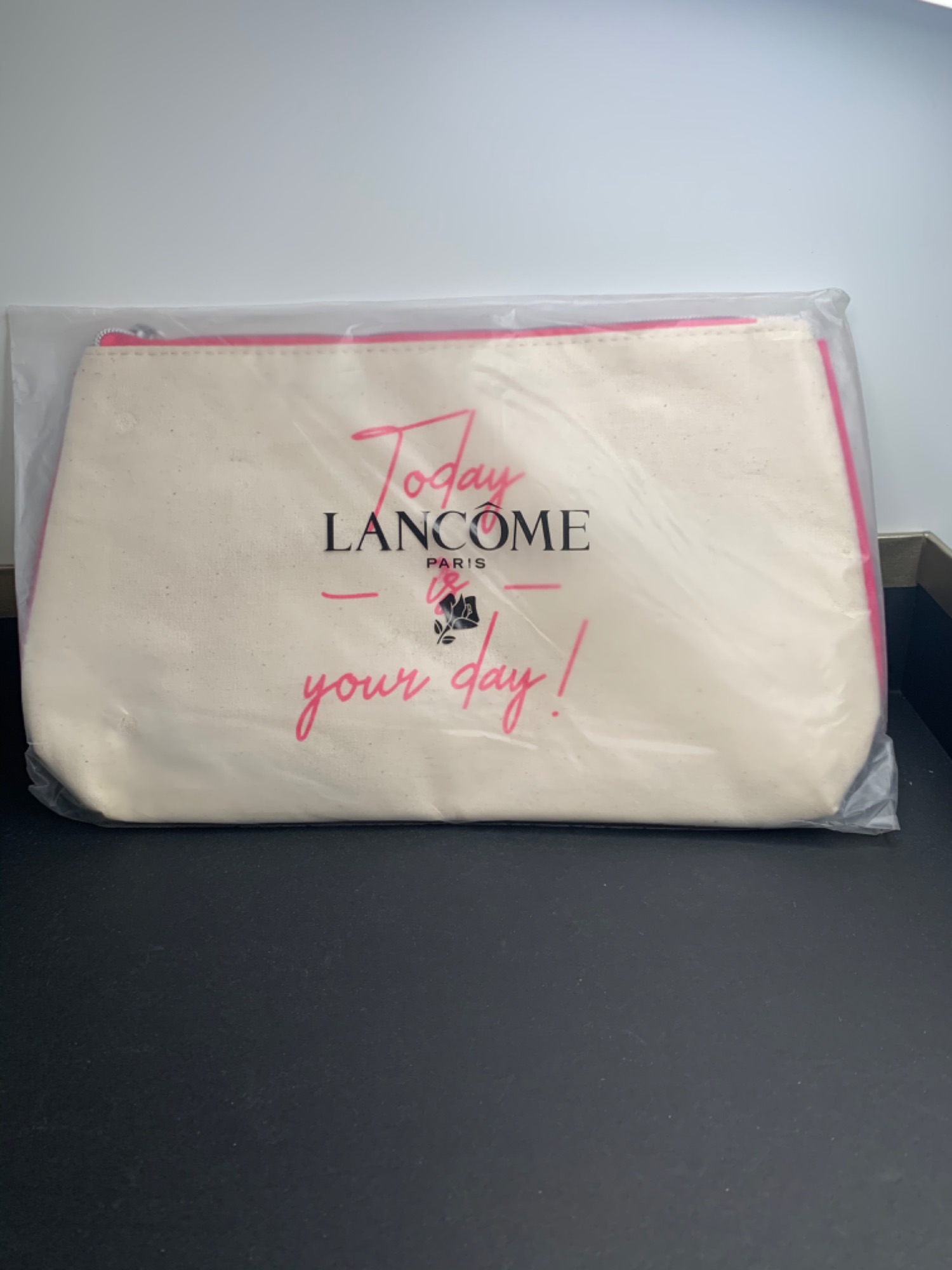 兰蔻专柜赠送 便携帆布化妆包 收纳包 整理袋
