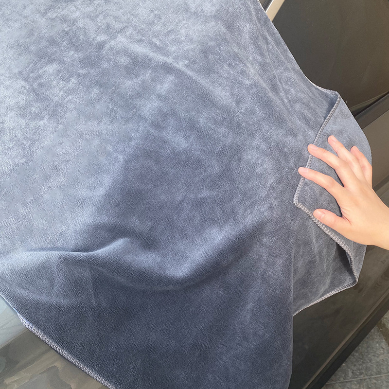 60*80灰色擦车巾加大加厚纬编洗车毛巾易吸水不易留痕清洁布