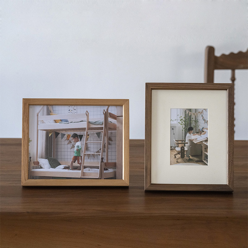 厌式房间/集忆相框 10寸长方形摆台收藏照片挂墙黑胡桃纯实木相框