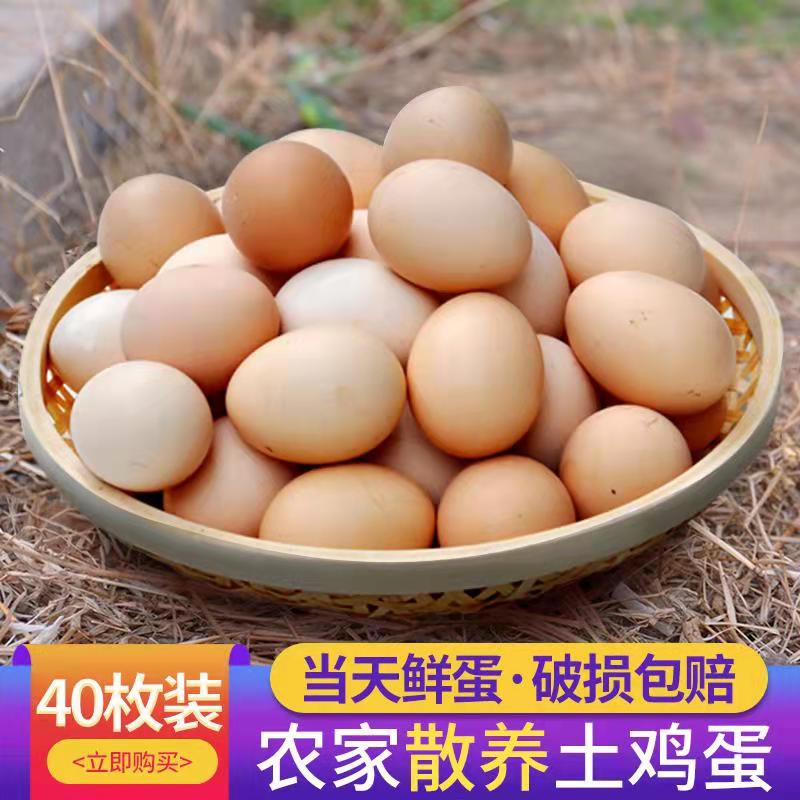 正宗农村土鸡蛋农家散养纯 新鲜 杂粮草鸡蛋柴鸡蛋笨鸡蛋野外40枚