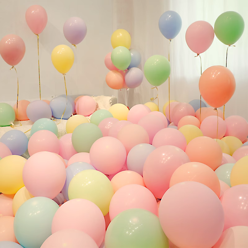 马卡龙气球装饰儿童周岁生日派对运动会商店汽球加厚无毒场景布置