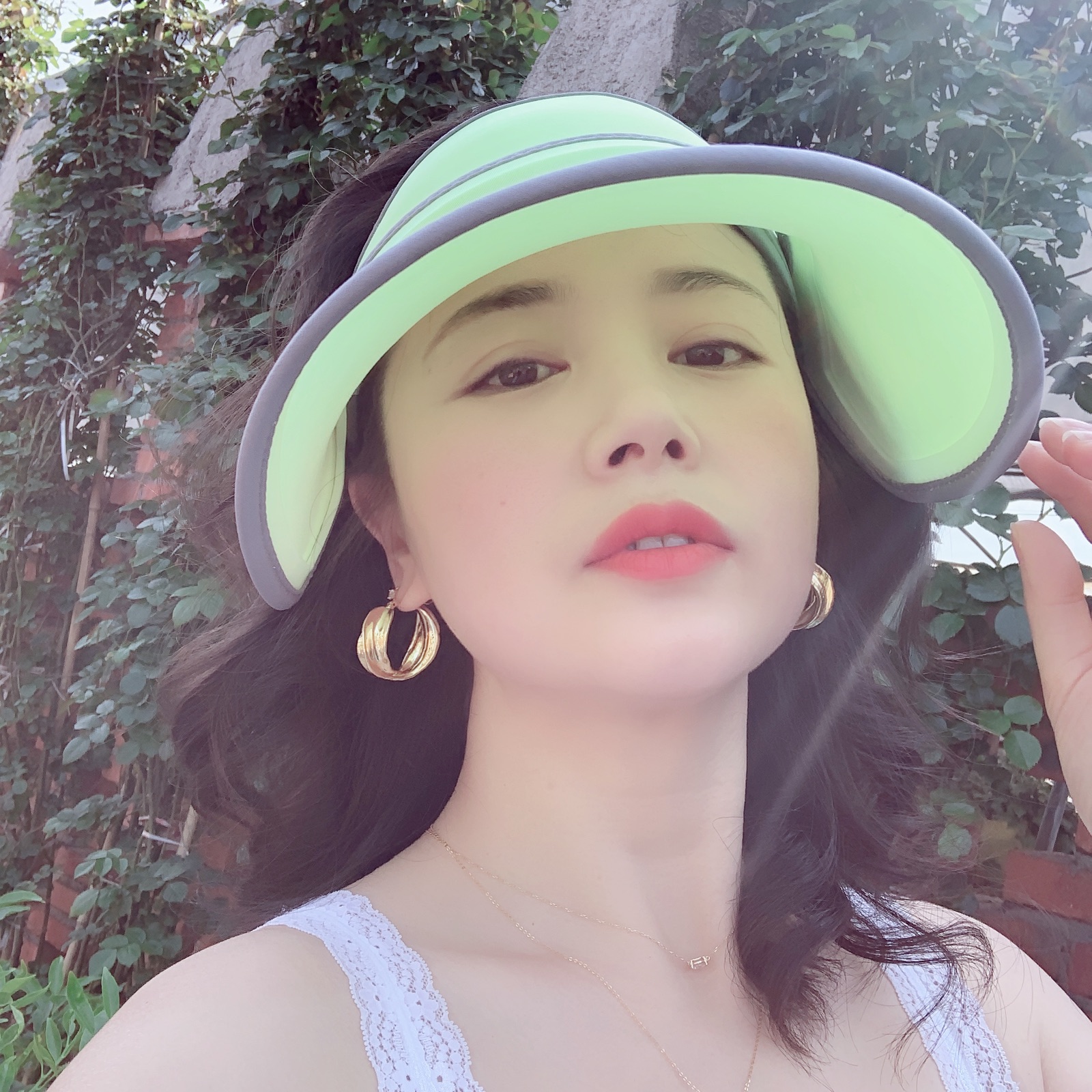韩国可调节浅绿色VVC夏季新款帽防紫外线防晒帽遮阳户外太阳帽