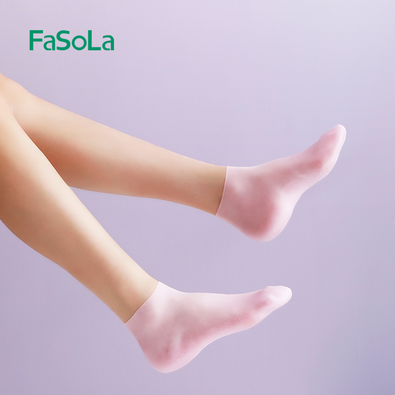 FaSoLa硅胶保湿袜家用脚膜后脚跟防干裂去死皮角质秋冬保湿防裂袜