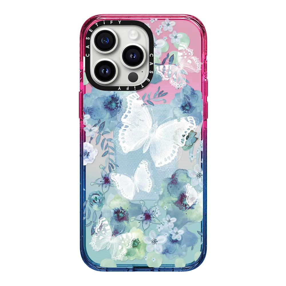 我的蓝色蝴蝶花园casetify适用苹果iPhone15pro max手机壳14磁吸13潮牌小众唯美网红ins风高端防摔保护套轻奢