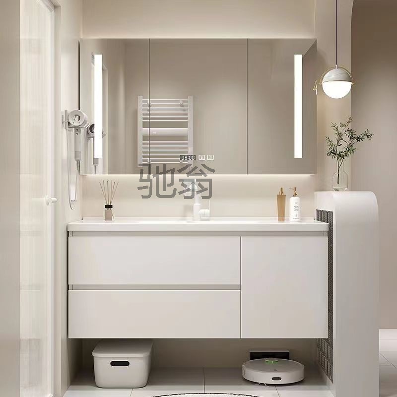 r里陶瓷一体盆浴室柜组合新款卫生间现代简约洗脸盆柜洗手盆卫浴