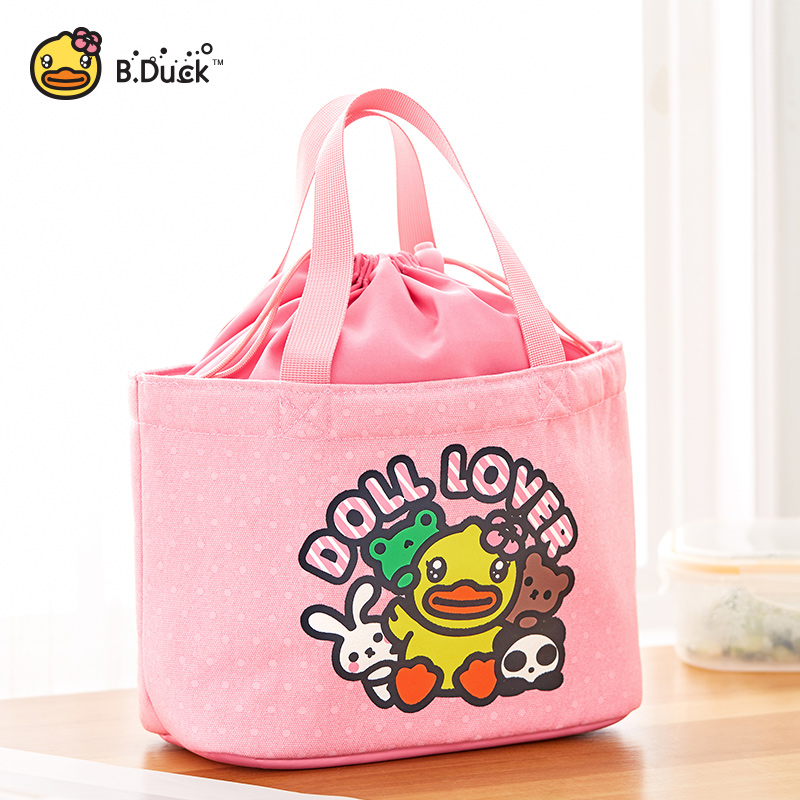 香港潮牌B.DUCK小黄鸭便当包可爱少女卡通学生午餐袋手提包保温袋