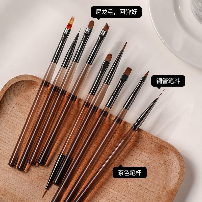日式专用美甲双头塑形建构笔两用拉线彩绘晕染光疗笔刷子画笔工具