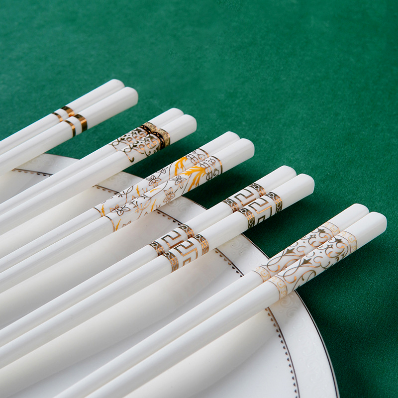 10双27cm陶瓷筷子加长款易清洗一人一筷新款高颜值家用瓷筷情侣筷