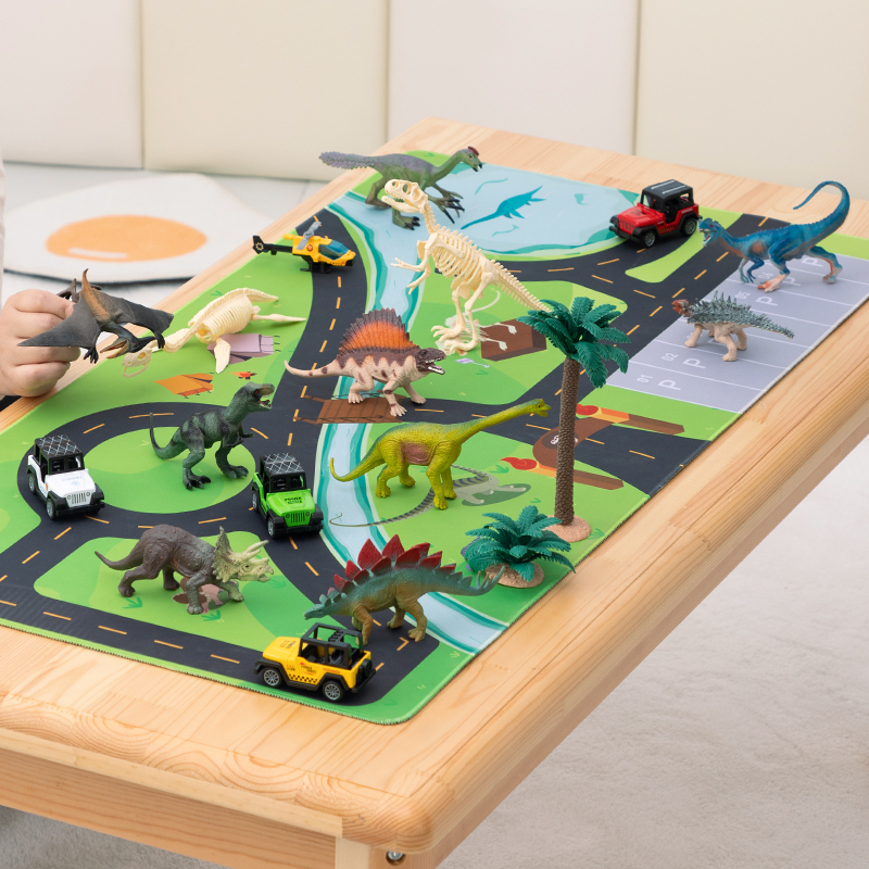 仿真动物模型玩具农场儿童小动物园恐龙游戏垫加厚地毯男孩幼儿园