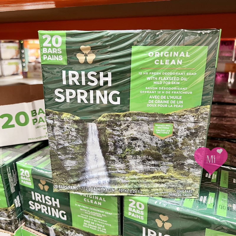 加拿大代购lrish Spring爱尔兰之春无添加香皂113g20块洗护清洁