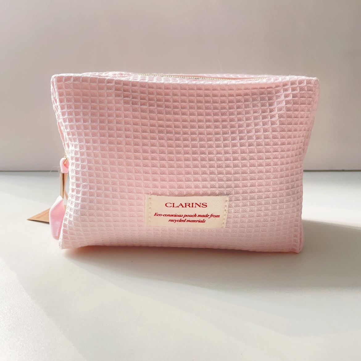 娇韵诗新款淡粉色化妆包 少女心便携简约收纳整理包口红包