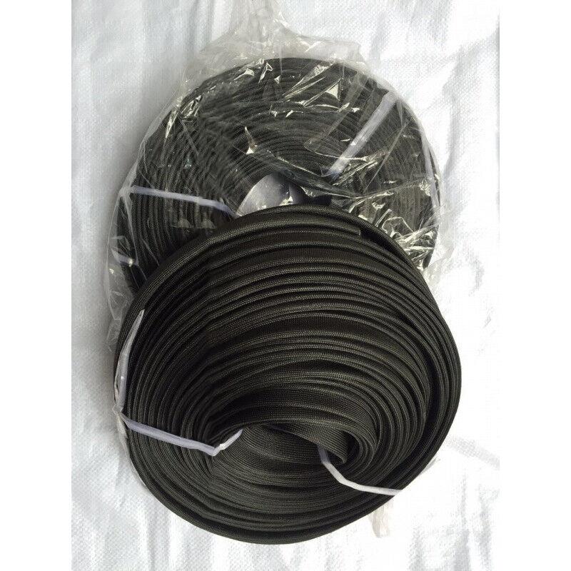 黑色定纹管黑色高温管黄腊管玻璃纤维套管耐高温绝缘套管阻燃10m|