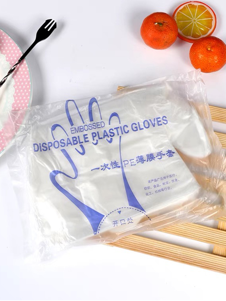 一次性手套食品餐饮吃小龙虾透明塑料加厚耐用PE材质薄膜厨房使用