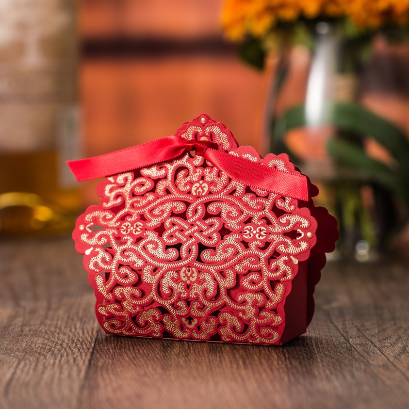 中式结婚用品糖果喜糖盒欧式婚庆礼纸盒个性创意伴手礼长方形小号