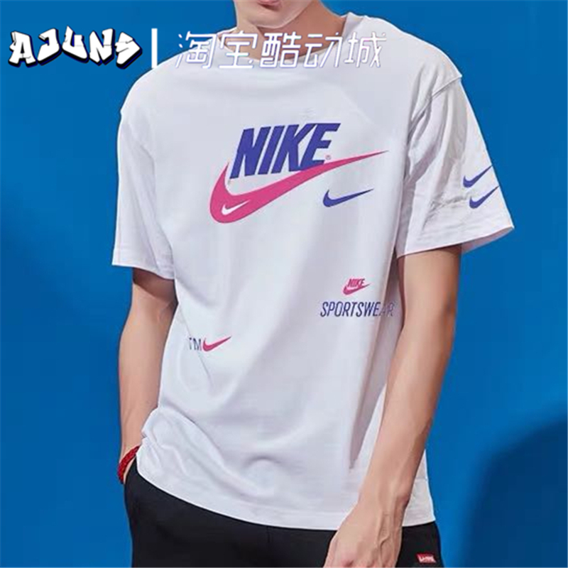 Nike/耐克 2020春 男子双钩字母LOGO运动休闲短袖T恤 CU0079-100