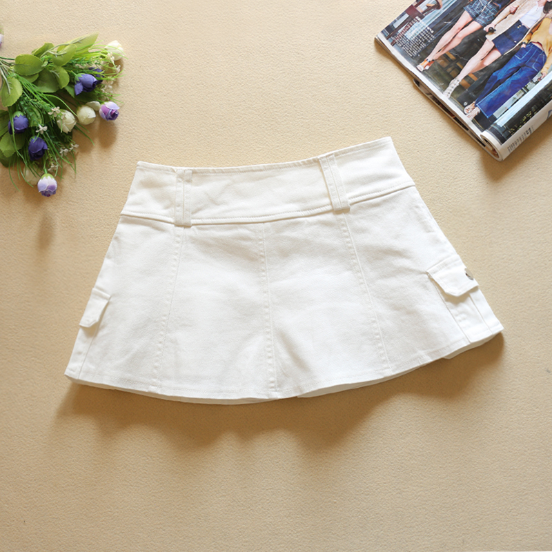 新款白色牛仔短裙女夏季低腰韩版A型百搭显瘦半身裙防走光超短裙