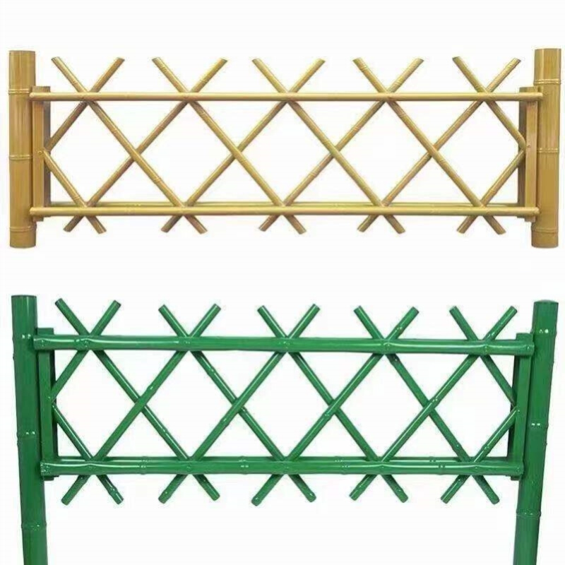 不锈钢仿竹护栏新农村建设绿化篱笆围栏庭院公园仿竹栏杆竹节栅栏