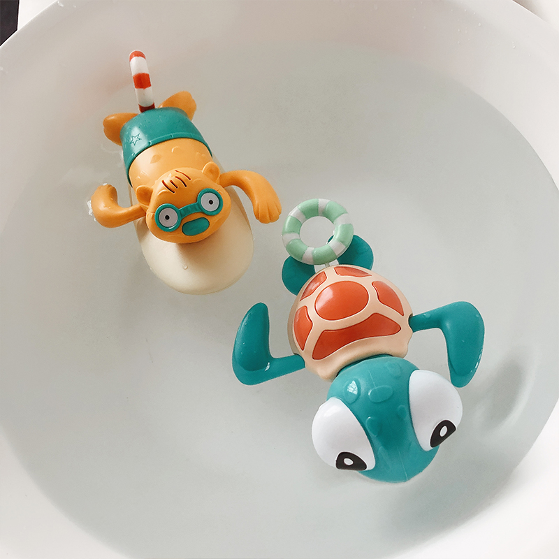 出美国 倒霉熊的小皮划艇 宝宝婴幼儿童乌龟拉绳浴室洗澡戏水玩具