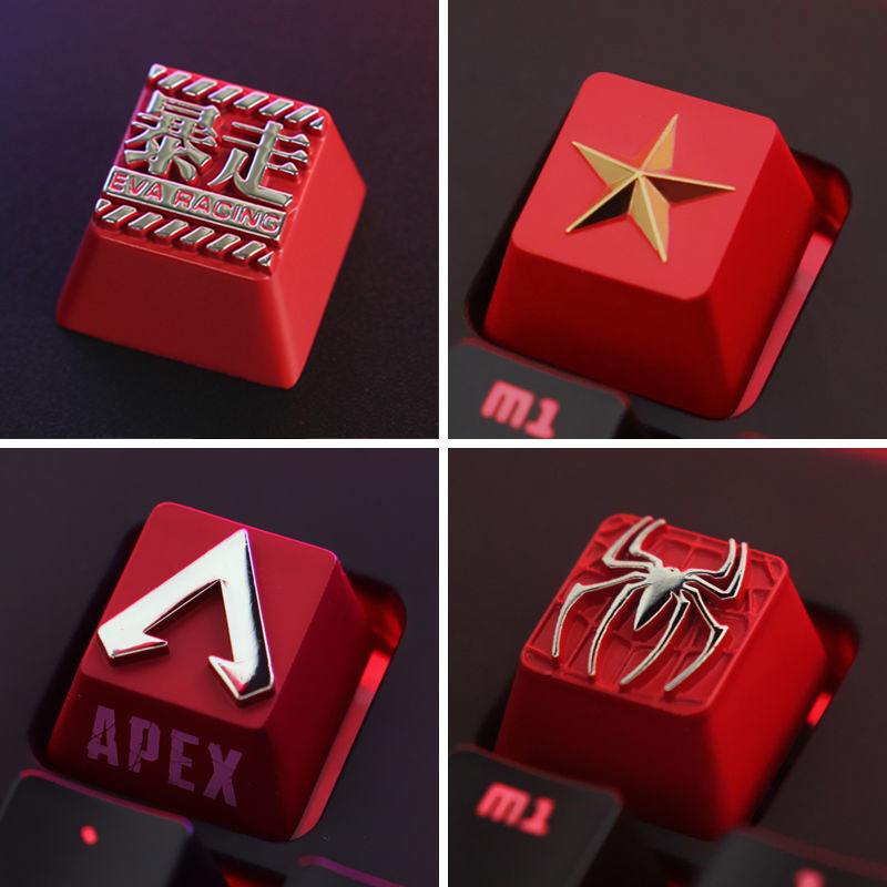 机械键盘LOL苏维埃五角星APEX游戏蜘蛛侠红色锌铝合金属个性键帽