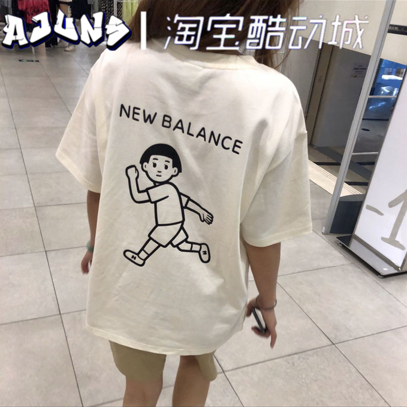 NEW BALANCE 联名T恤张子枫男女情侣可爱纯棉圆领短袖AMT02378-IV