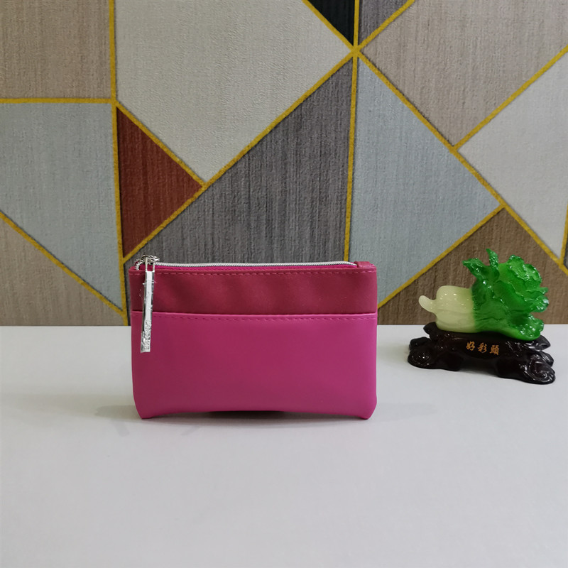 兰蔻新款玫粉色便携迷你时尚简约小号化妆包卡包零钱包收纳整理包