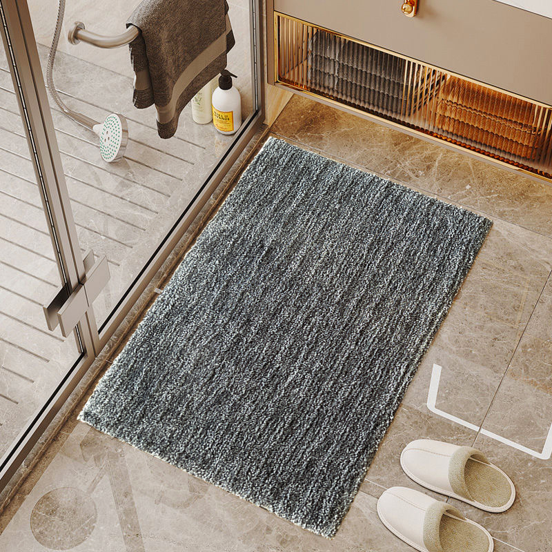 现代简约北欧风超柔浴室地毯长绒厚吸水TPR防滑脚垫卫生间可水洗