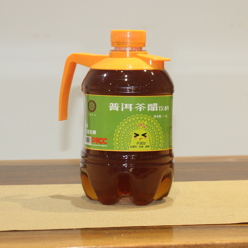 氼康普洱茶醋饮料【家庭装】饮料一件1.5升/4大瓶。促销装