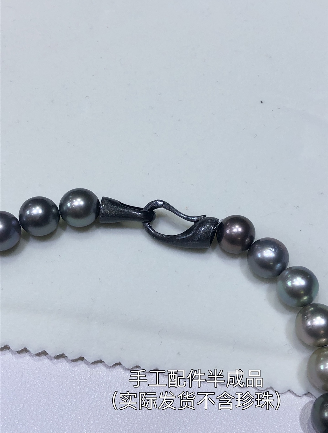 厂家直销DIY珍珠配件S925纯银手工拉丝磨砂连接扣中性项链扣子头