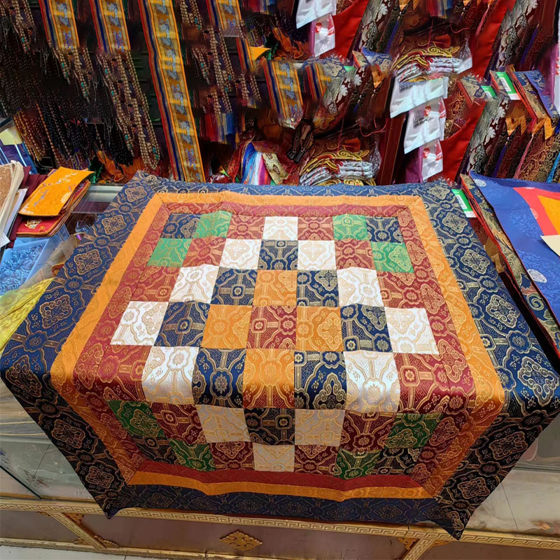 家用手工刺绣桌布围布金刚杵西藏工艺用品藏式民族风台布供桌布