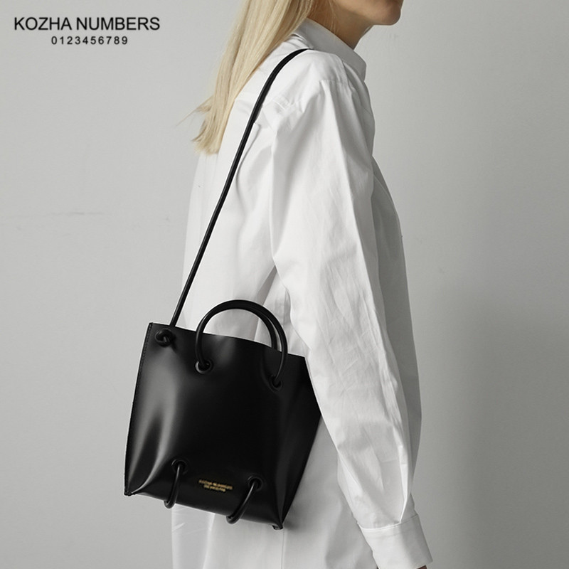小众设计师 Kozha Numbers 极简牛皮水桶包托特包 手提 单肩小包