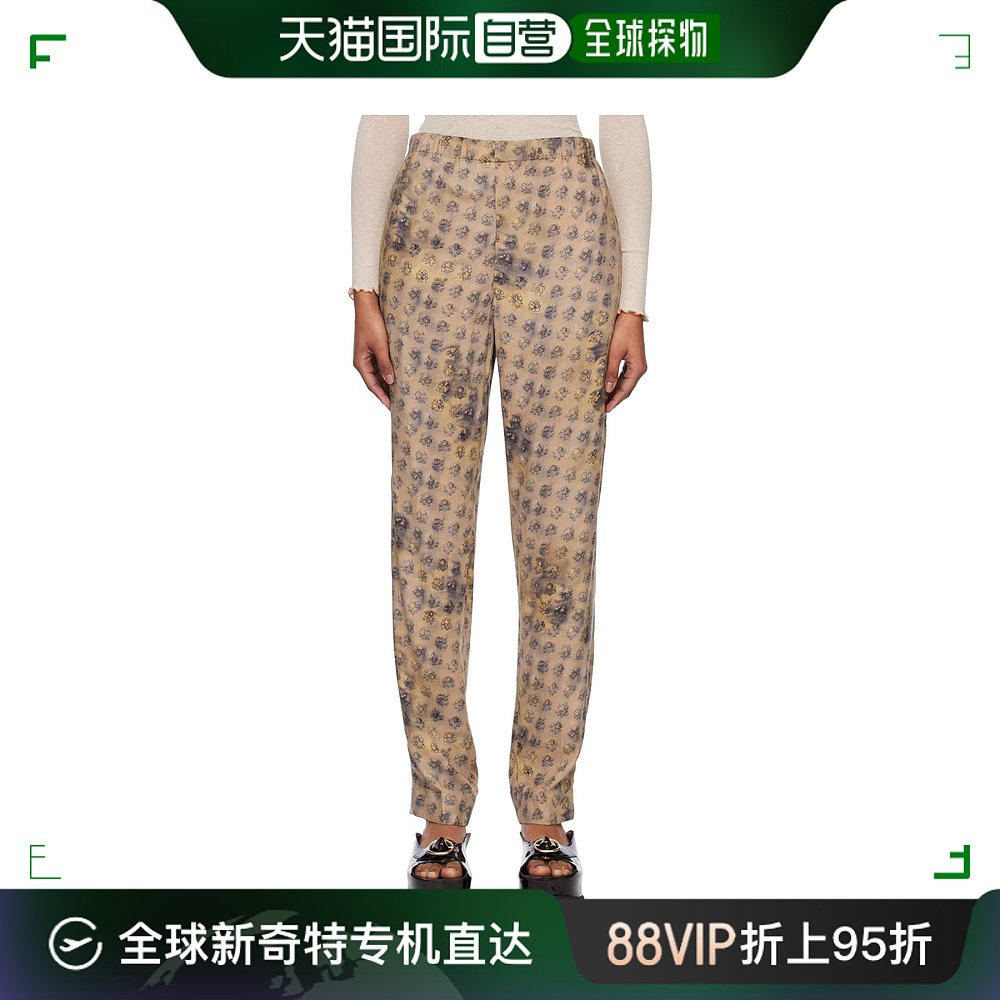 香港直邮潮奢 Acne Studios 艾克妮 女士驼色 Floral 长裤