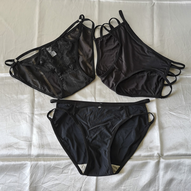 黑色性感内裤3条装蕾丝冰丝多款中低腰裤衩镂空激情时尚无痕舒适