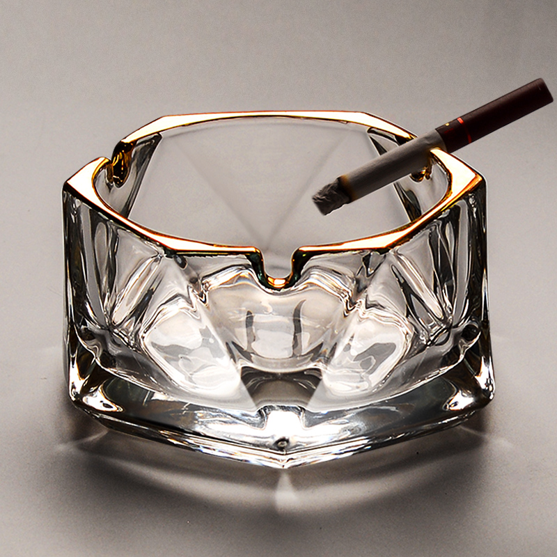 玻璃烟灰缸创意家用客厅办公室轻奢高级感酒吧专商用酒店烟缸定制