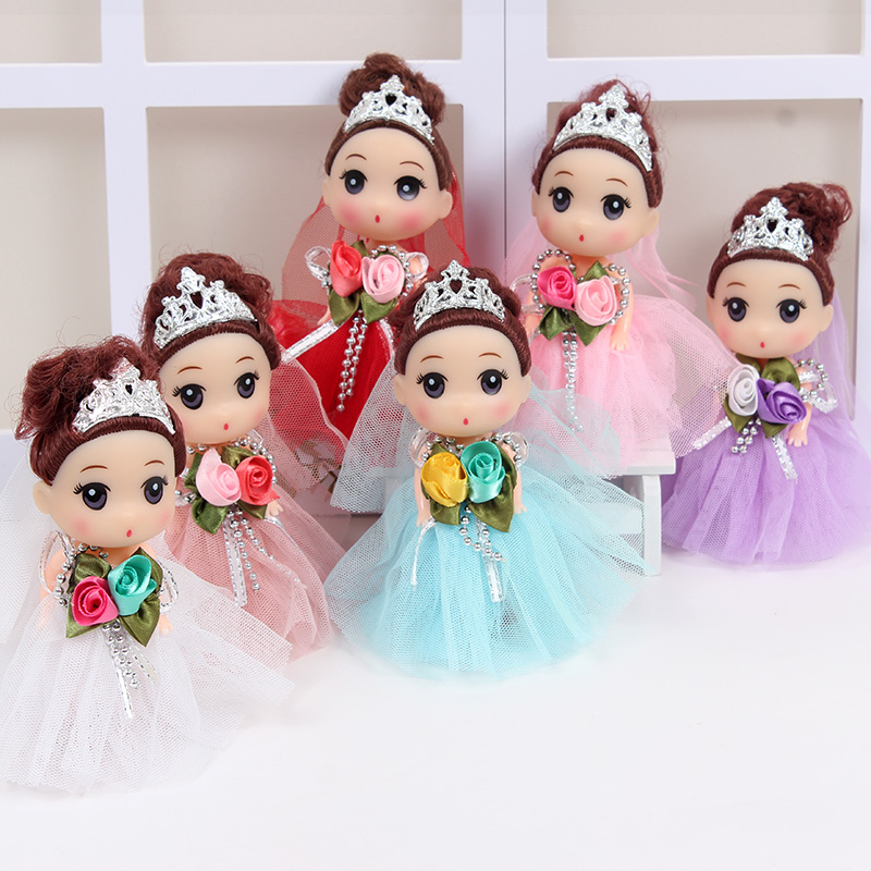 12cm搪胶迷糊娃娃公主娃娃挂件钥匙扣单个洋娃娃公主包包玩具摆件