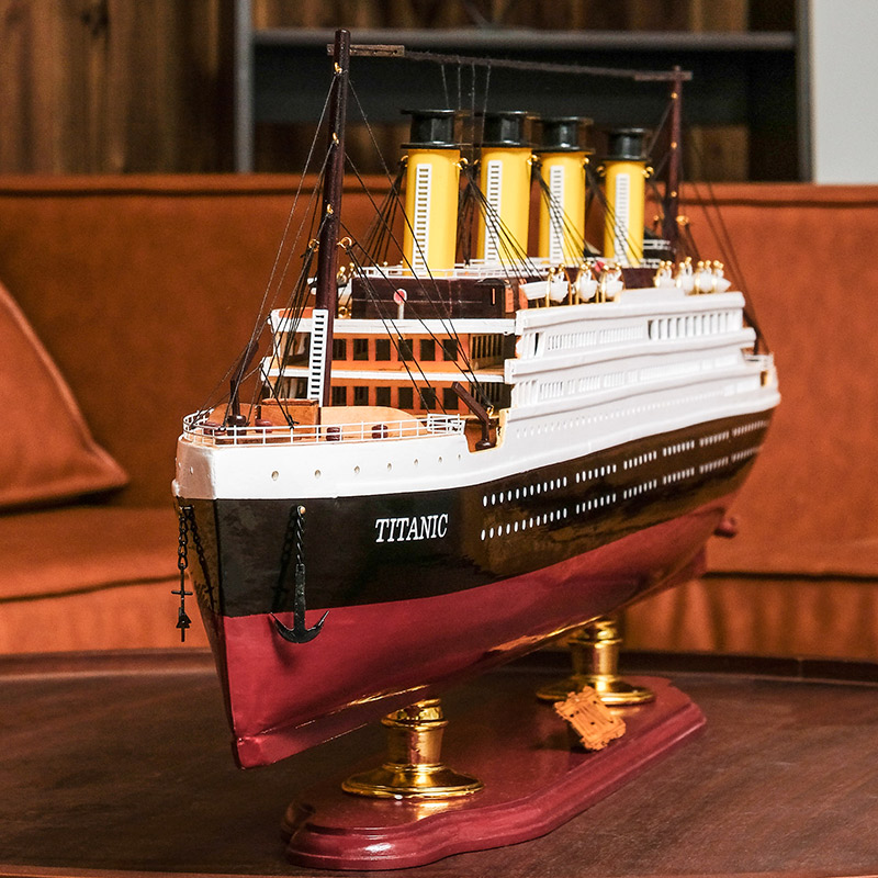 成品泰坦尼克号船模型手工木制轮船邮轮游轮工艺品摆件生日礼物