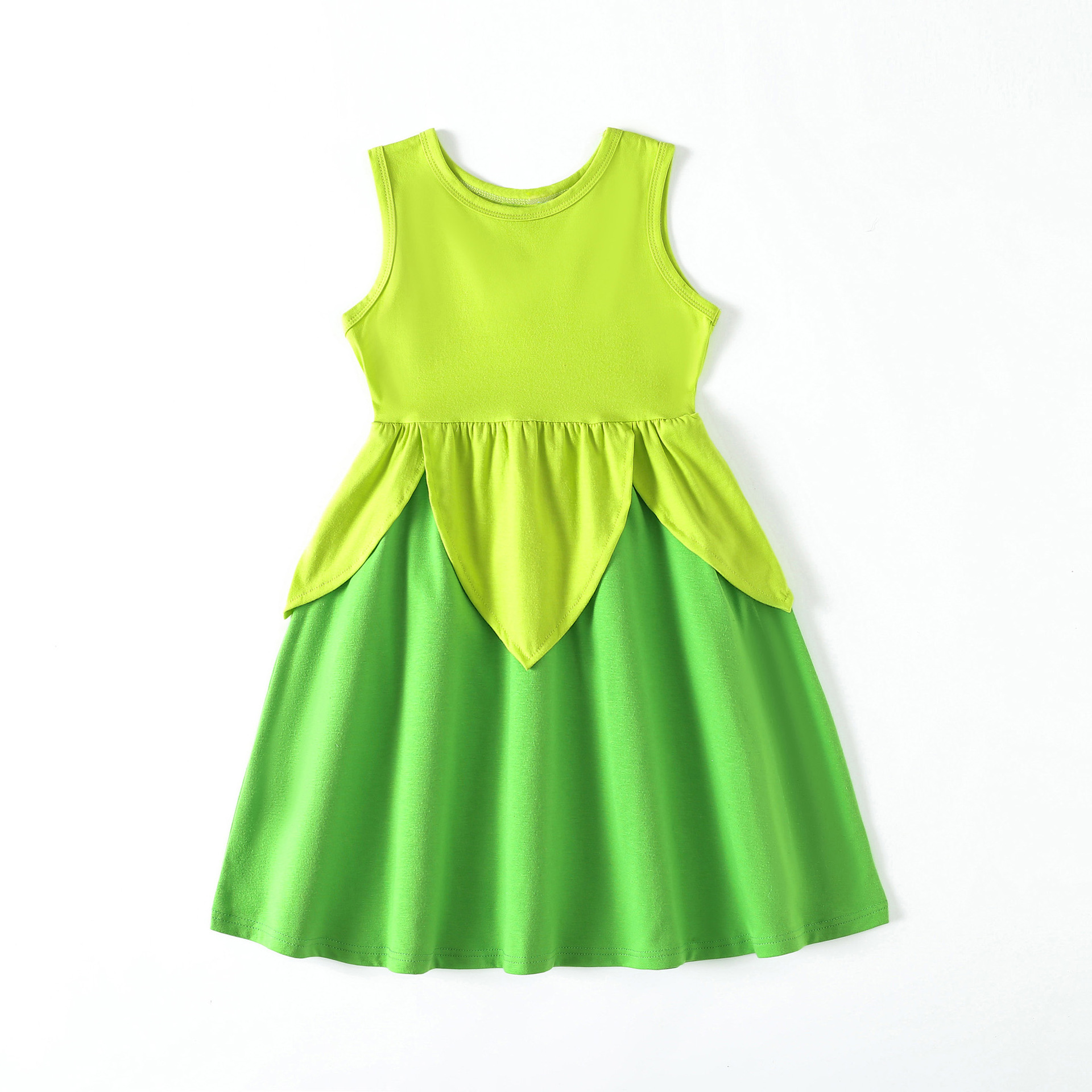 外贸儿童裙子小精灵女童绿色连衣裙cosplay表演服