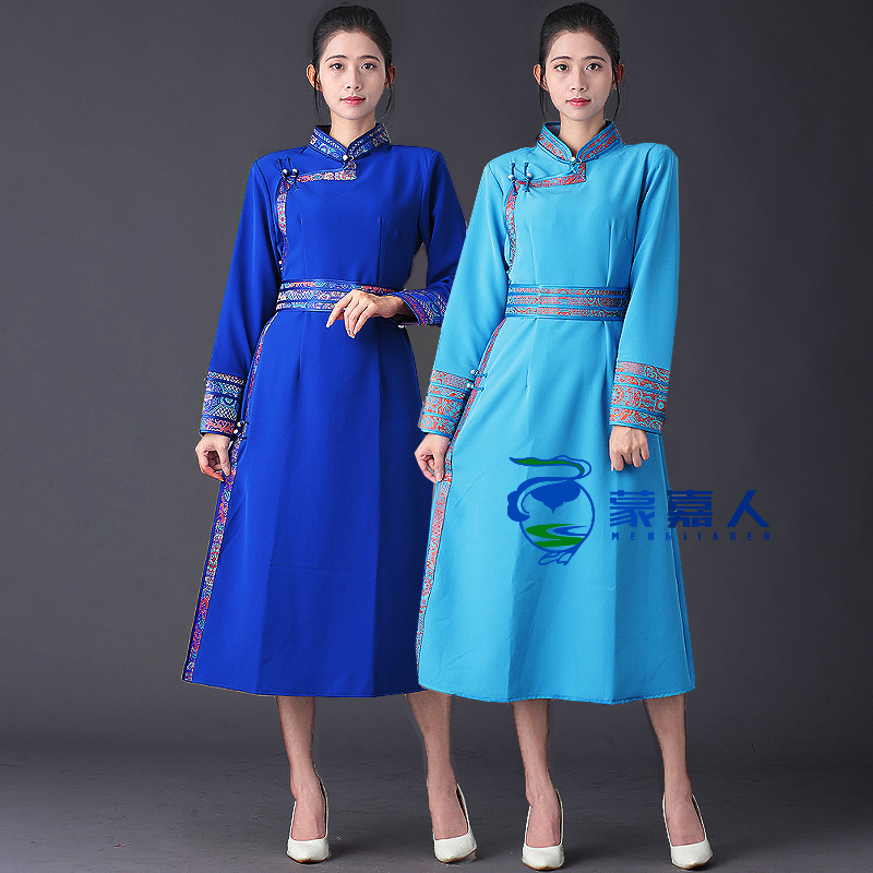 蒙古袍女士日常装生活装改良蒙古服装女现代民族风工作服演出服饰