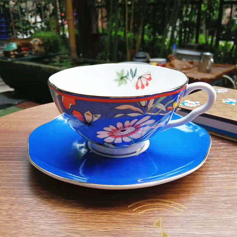 现货Wedgwood玮致活嫣红牡丹骨瓷茶杯中国风水杯欧式咖啡杯家庭用