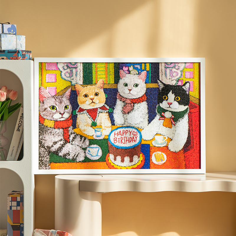猫的天空之城拼图1000片喵喵生日会成人益智减压玩具装饰生日礼物