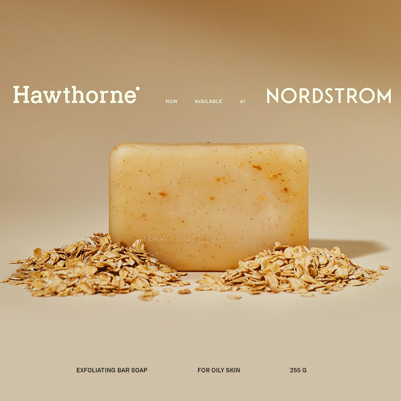 Hawthorne-燕麦磨砂去角质深层清洁保湿薄荷桉树香男士沐浴皂255g