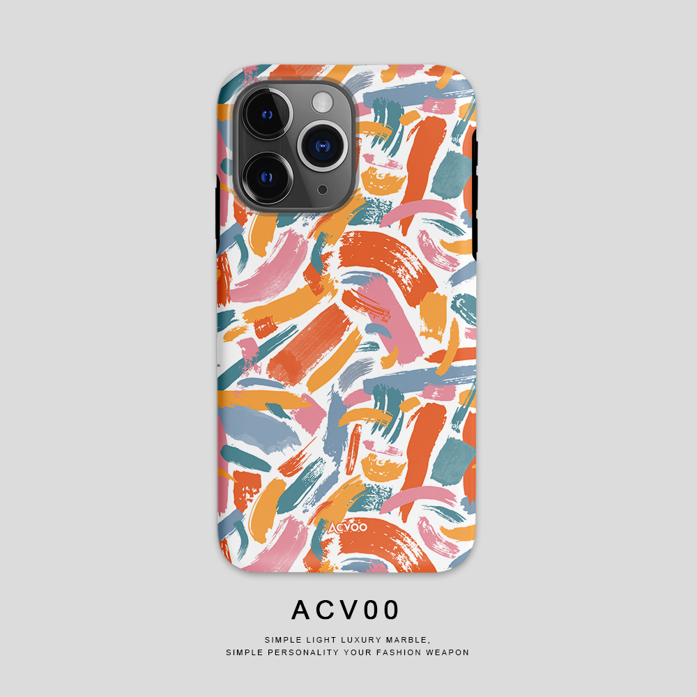 Acvoo多彩笔刷颜料抽象艺术iPhone15Promax保护14适用于苹果13手机壳12防摔壳11不褪色XRXSMAX可水洗plus全包