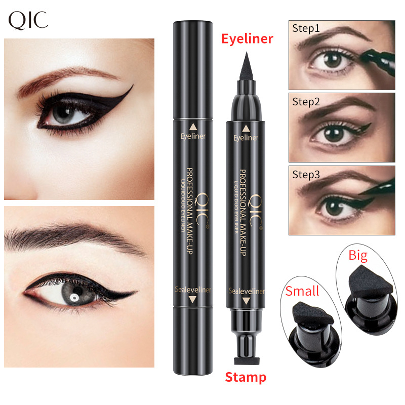 小杨哥推荐防水美妆产品QIC双头印章国货彩妆眼线液笔眼线笔