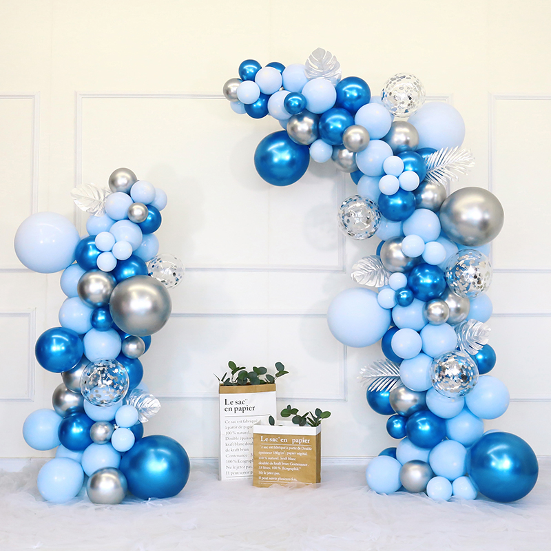 周年庆活动开业典礼仪式气氛装饰品蓝色气球拱门场景氛围门口布置
