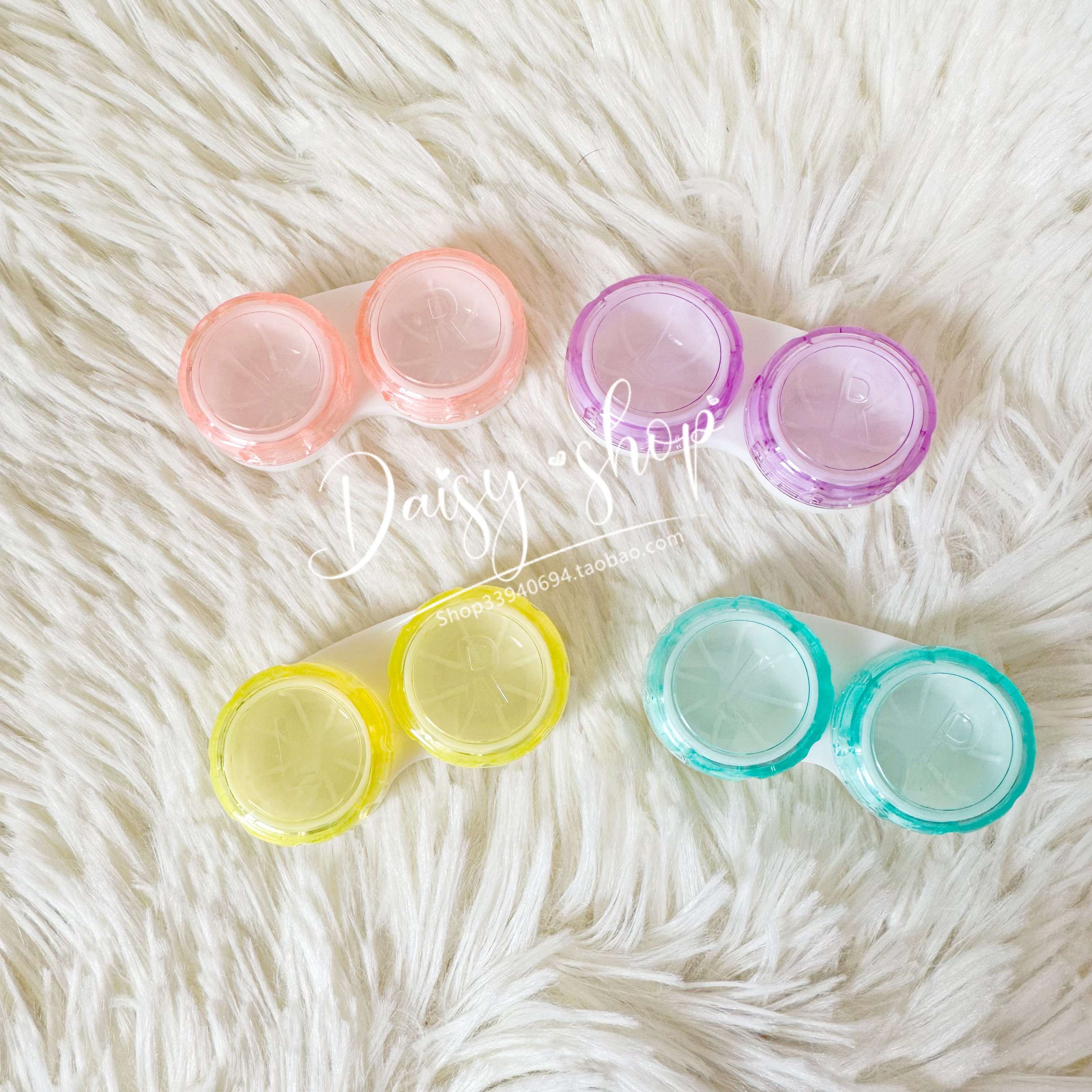 日本彩色隐形眼镜盒双联盒便携简约收纳盒