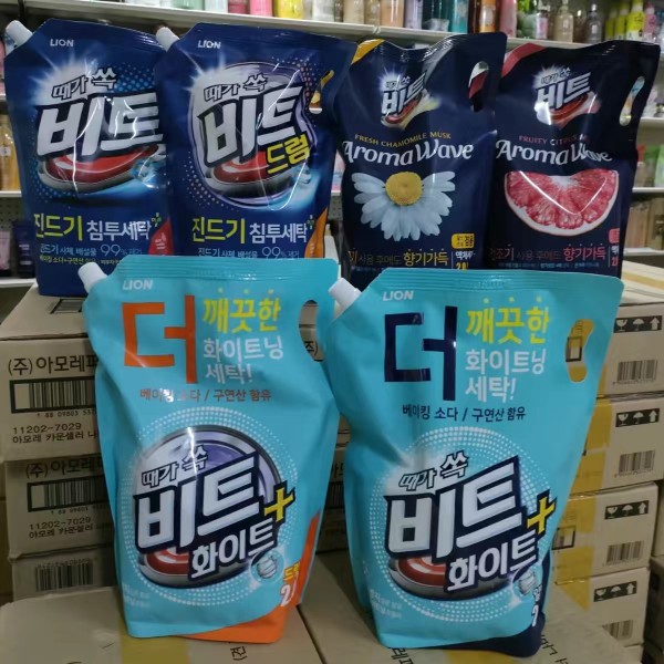 韩国 CJ LION希杰碧特99%洗衣液2.0L甘菊西柚香型一袋包邮清洁