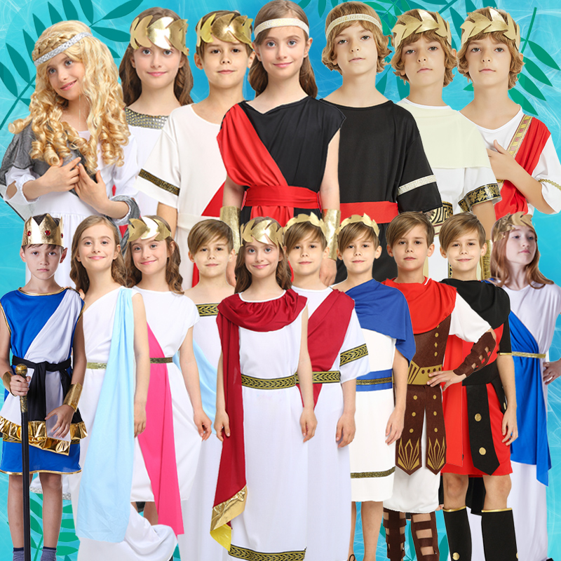 儿童节演出表演服装古希腊宙斯儿童古罗马公主王子服希腊智者服装