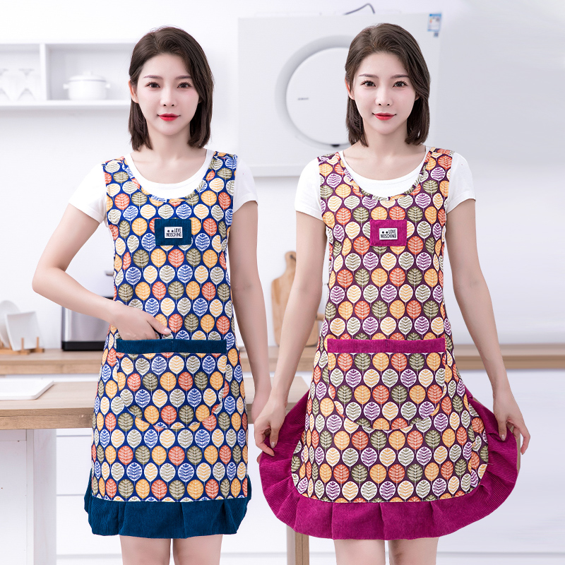 女士漂亮时尚好看韩版棉布厨房围兜大人家用做饭的围裙无袖背心式