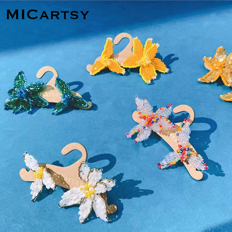 MICartsy王紫珊原创手工编珠花朵设计耳环小众设计感时尚耳钉款