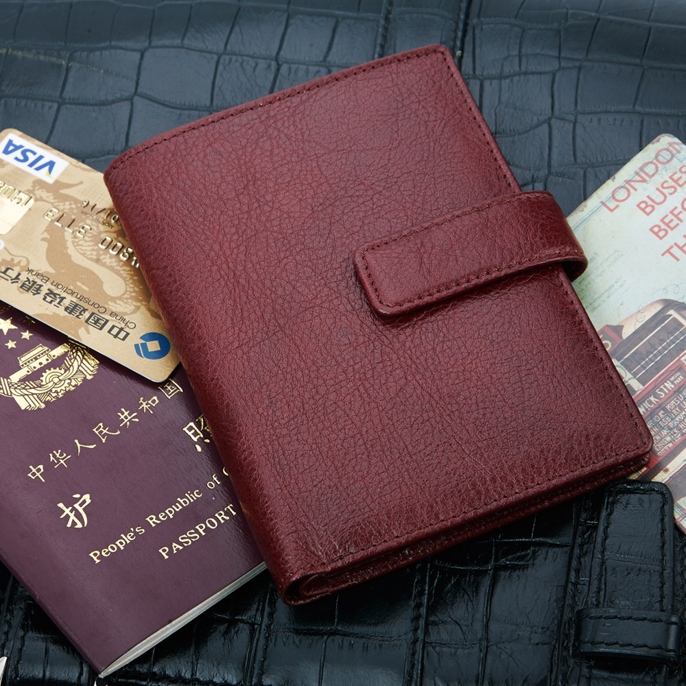 包邮R.king品仕真皮薄款护照夹钱包皮革证件套多功能卡位头层牛皮